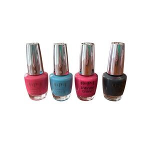 OPI Infinite Shine Nail Polish Lot of 4 Strawberry Margarita Blue Grey 15ml NEW